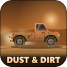 A Gavril D-Series covered in dynamically generated dirt in BeamNG.drive.
